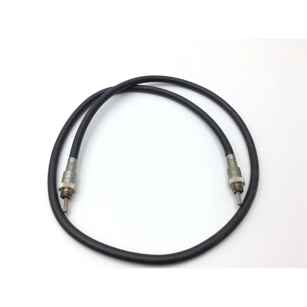 Black rubber-coated cable with metallic threaded connectors for genesis case sterilization container with zimmer tools