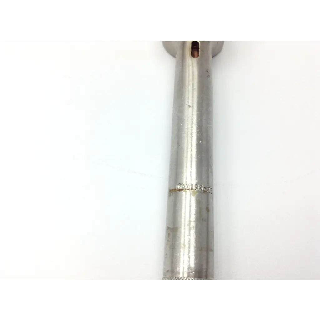 Silver metal rod with textured grip and engraved markings for genesis case sterilization container with zimmer tools