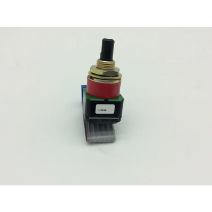 Grayhill 61b15-01-02-020 rotary switch with red and black toggle and gold metal accents for precise control