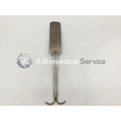 Silver Grieshaber 2-693-795 balfour abdominal retractor with flat blade and dual curved hooks medical instrument