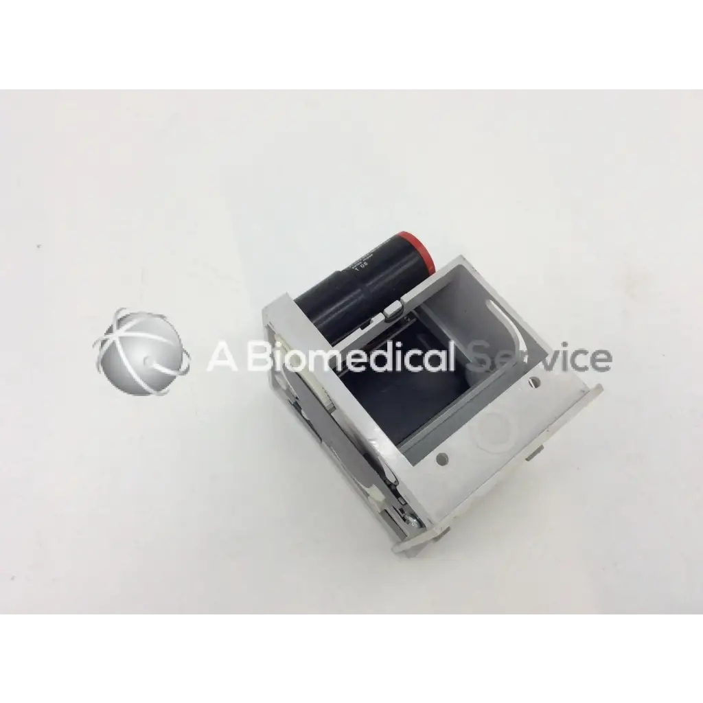 Silver metallic gsi lumonics hot dot recorder module housing with black cylinder and red cap for precise recording