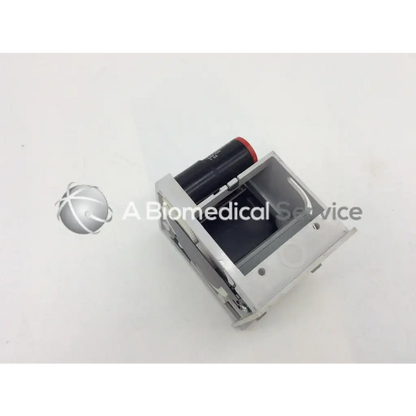 Silver metallic gsi lumonics hot dot recorder module housing with black cylinder and red cap for precise recording