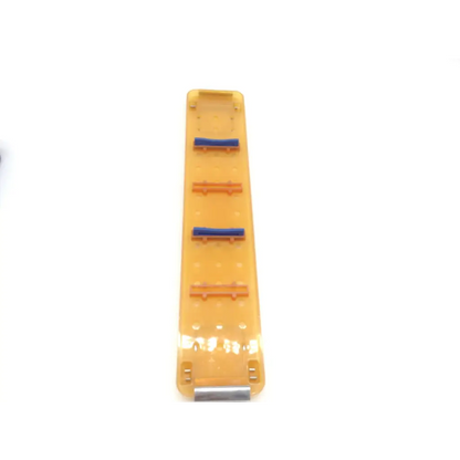 Transparent amber plastic watch band with blue and orange silicone inserts for gynecare 4mm 12° hysteroscope