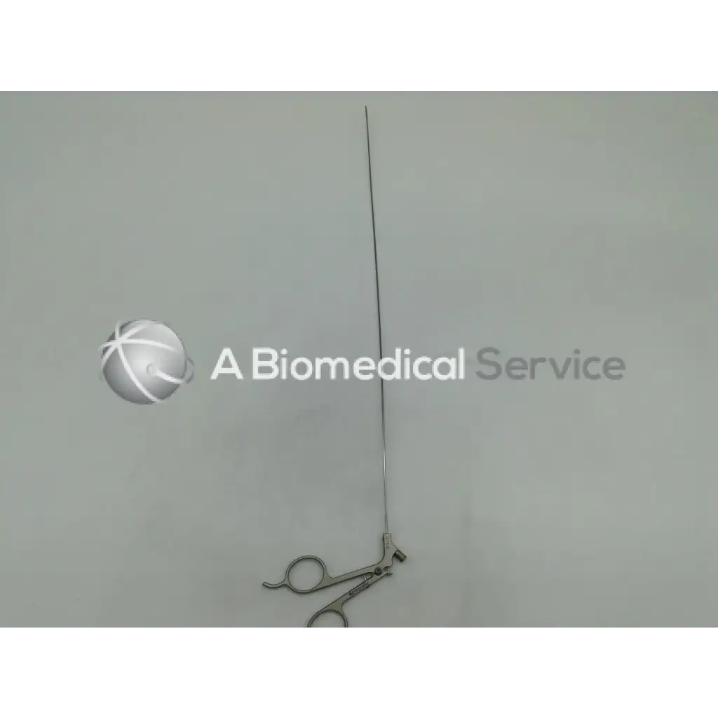Silver gyrus acmi semi rigid scissors with long slender shaft and curved handles for surgical use