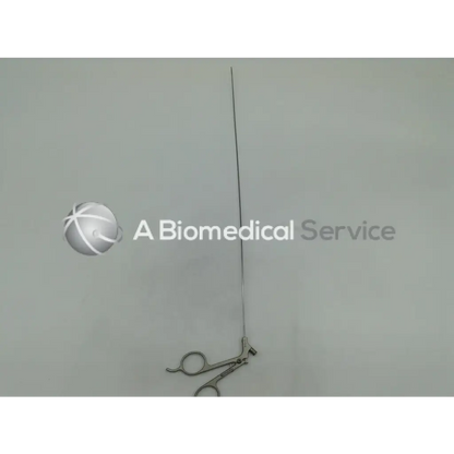 Silver gyrus acmi semi rigid scissors with long slender shaft and curved handles for surgical use