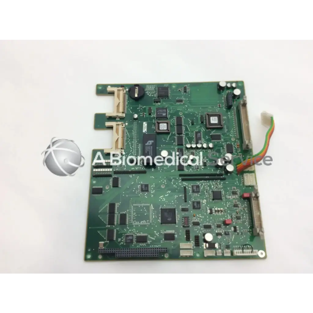 Green circuit board with black and silver components of hamilton medical 155.463 02 featuring ad7837arz bbcf1 1 and tl16c550cfn
