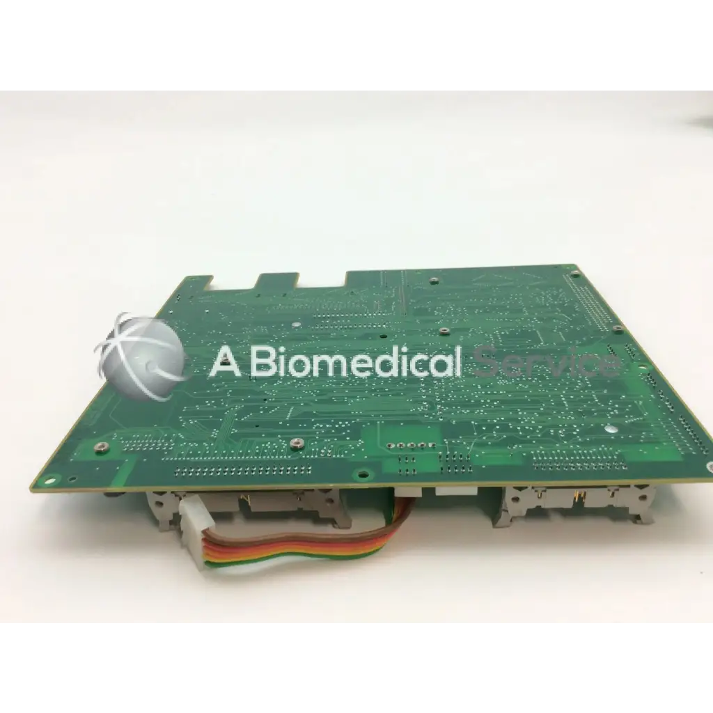 Green rectangular hamilton medical 155.463/02 board with silver soldered ad7837arz bbcf1-1 components and tl16c550cfn cable
