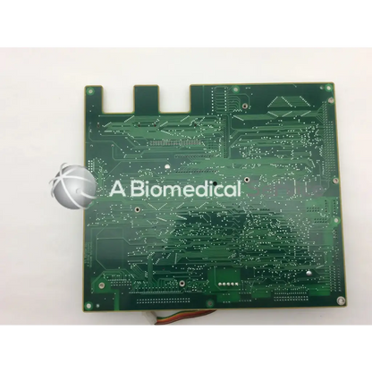 Green rectangular hamilton medical 155.463/02 board with intricate silver traces and biomedical logo featuring ad7837arz bbcf1-1 and tl16c550cfn components