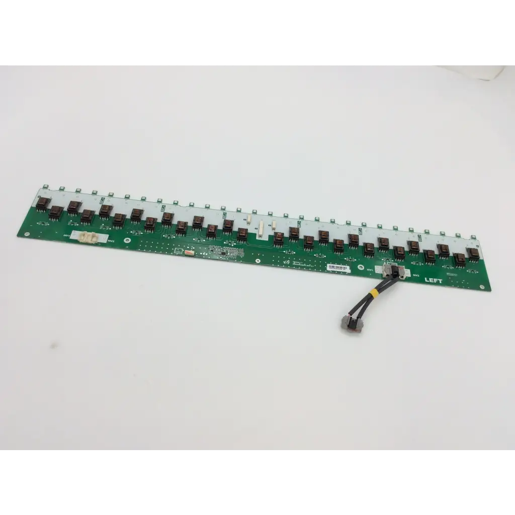 Green rectangular hansol ssb520h28s02 backlight inverter circuit board with black components and left-labeled cable for sony TVs