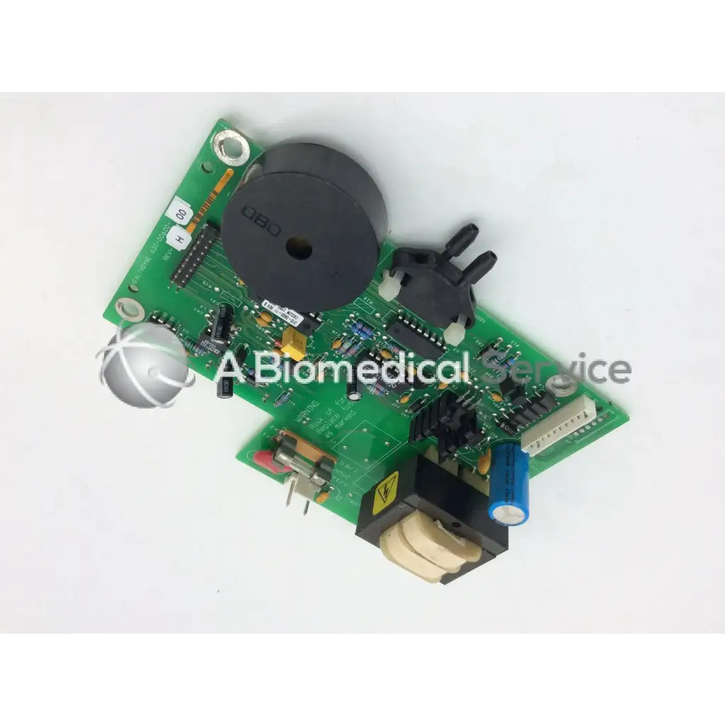 Green printed circuit board power supply parts with black silver components and circular sensor for healthdyne 630-00600-00