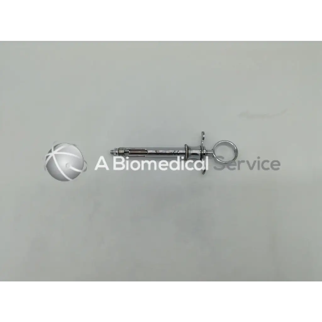 Henry schein stainless steel dental aspirating syringe with ring handle and threaded barrel for dental use
