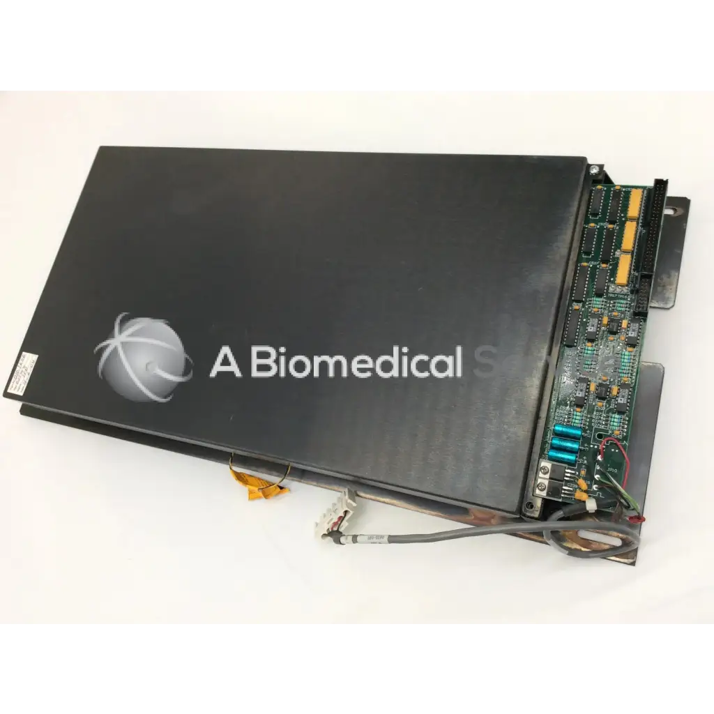 Black rectangular hologic 010-1606 channel detector assembly with silver logo and exposed circuitry on one edge
