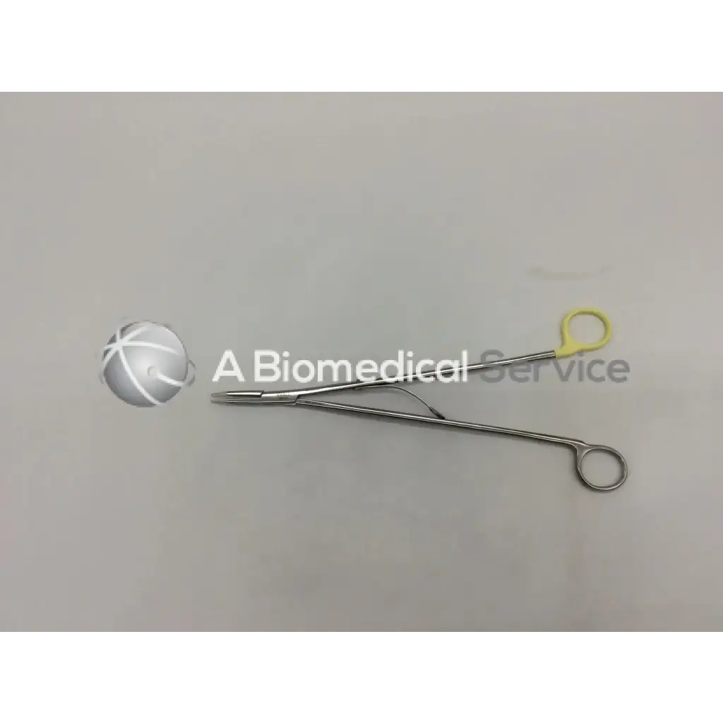 Silver surgical open ligating clip appliers small with yellow-handled loops for precise clip application