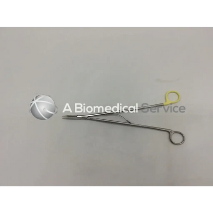 Silver surgical open ligating clip appliers small with yellow-handled loops for precise clip application