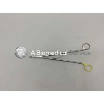 Silver surgical open ligating clip appliers small with yellow-handled loops for precise clip application