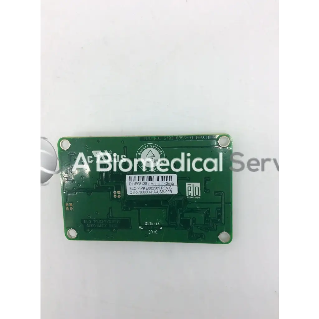 Green rectangular electronic circuit board with printed labels for hp elo et1515l-auaa-1-r hp-g touch product