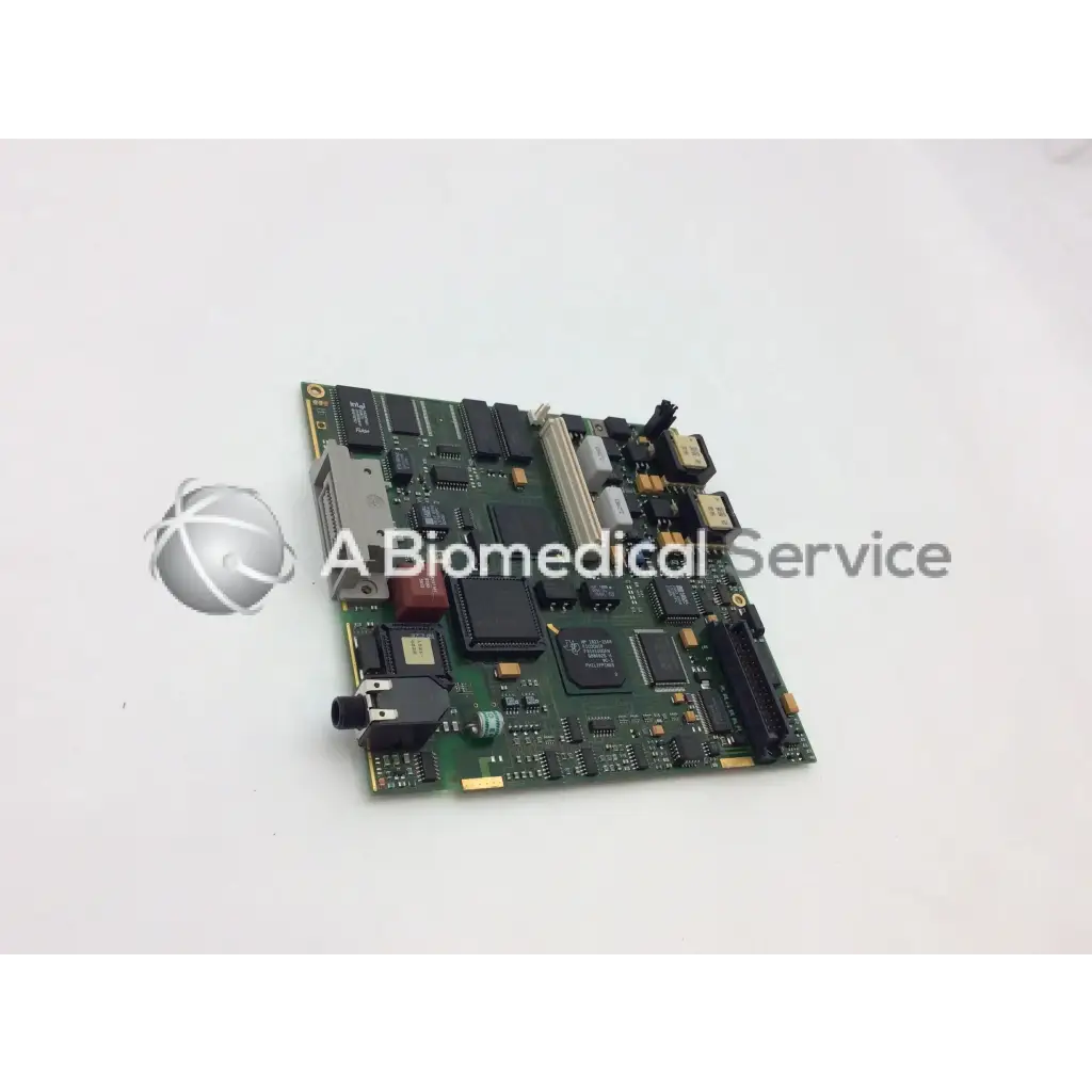 Hp m3046-66502 a3951-17599 green patient monitor circuit board with black and silver electronic components