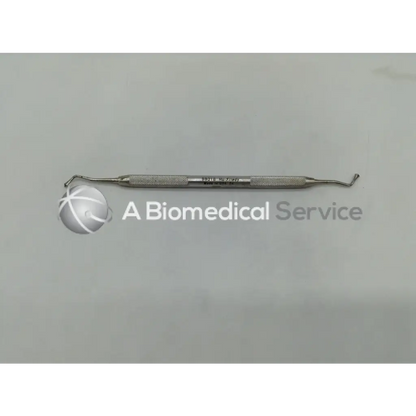 Silver hu-friedy burnisher 21b bb21b6 dental instrument with textured grip and curved tapered ends for smooth finishing