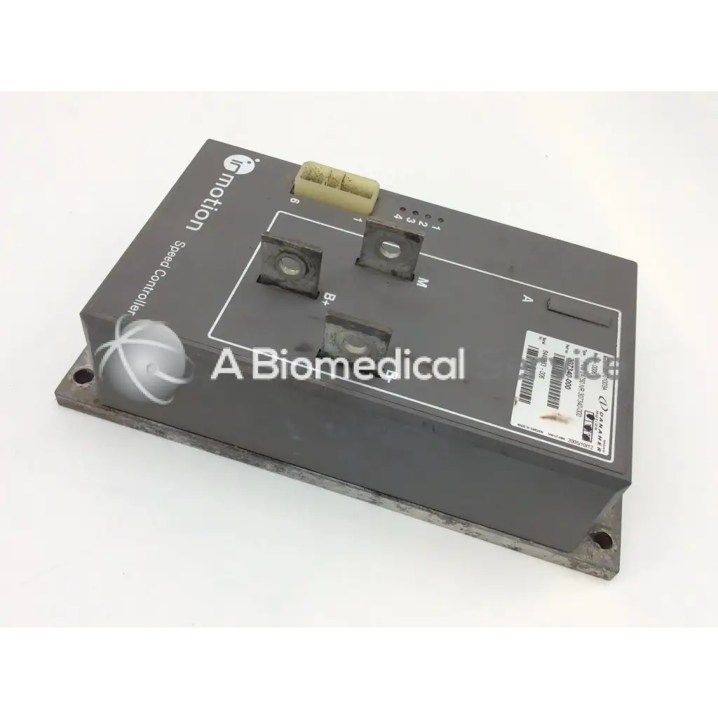 Black rectangular inmotion 307340-000 pump speed controller with labeled terminals and beige plastic cover on top