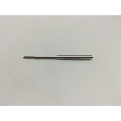 Silver-colored metal acetabular exposure pin with pointed tip and engraved markings for precise acetabular exposure