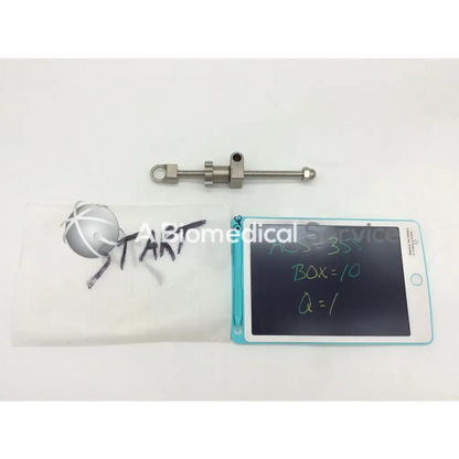 Silver metallic surgical screwdriver with threaded shaft and adjustable head from innomed t1015 kolbel glenoid retractors