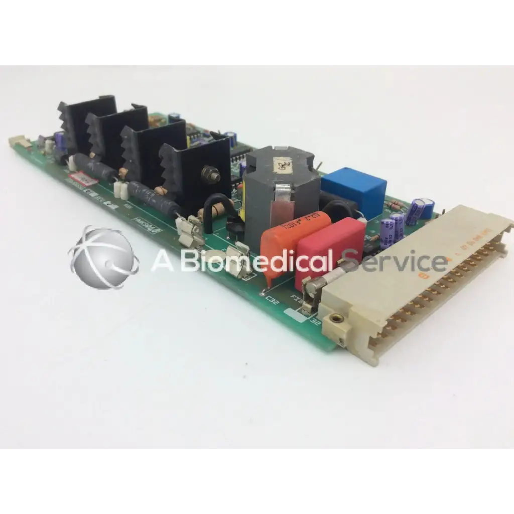 Instem 2065555g rev j hmk9048 board with green pcb black heat sinks red blue capacitors and beige connector