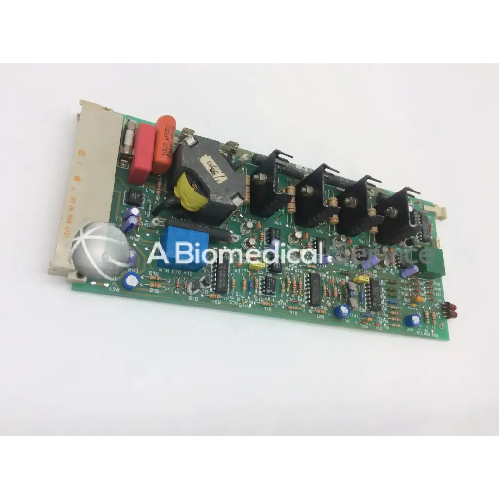 Green printed circuit board with capacitors resistors and integrated circuits for instem 2065555g rev j hmk9048 board