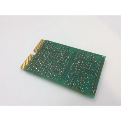 Green rectangular instem 442 2d65779g01 rev printed circuit board with gold edge connectors and silver solder points