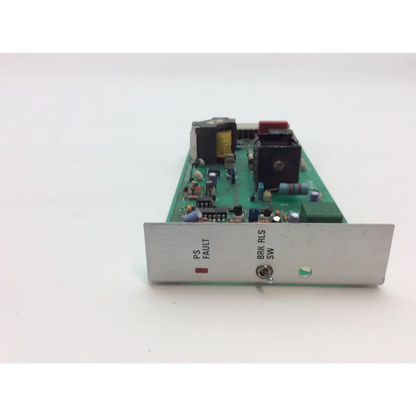Instem hmk9105 rev b control board with green circuit board and silver metal panel featuring labeled indicators and switch