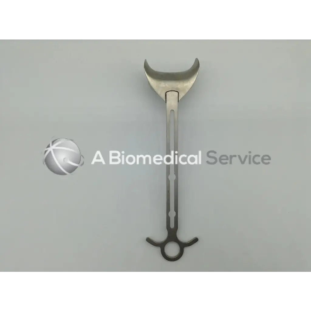 Stainless steel integra jarit balfour center blade surgical mouth gag with curved u-shaped head and looped handle
