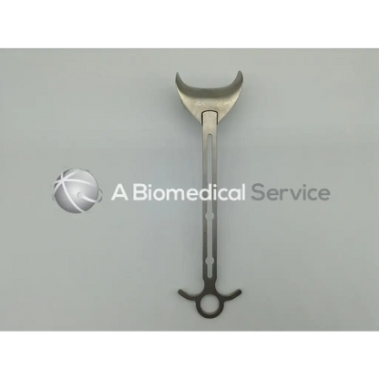 Stainless steel integra jarit balfour center blade surgical mouth gag with curved u-shaped head and looped handle