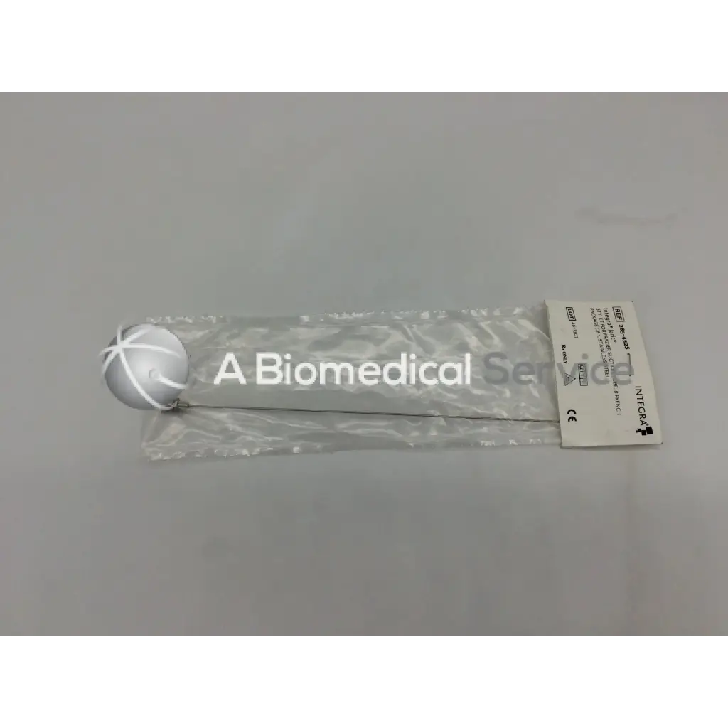 White spherical integra jarit 285-452s surgical stylet in clear plastic packaging for frazier suction tube 8fr use