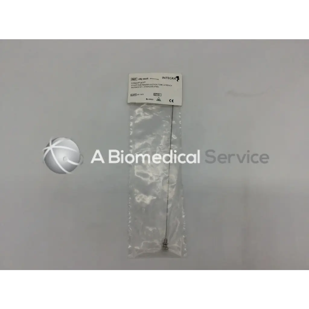 Integra jarit 285-452s sterile metallic surgical stylet in clear packaging for frazier suction tube 8fr use