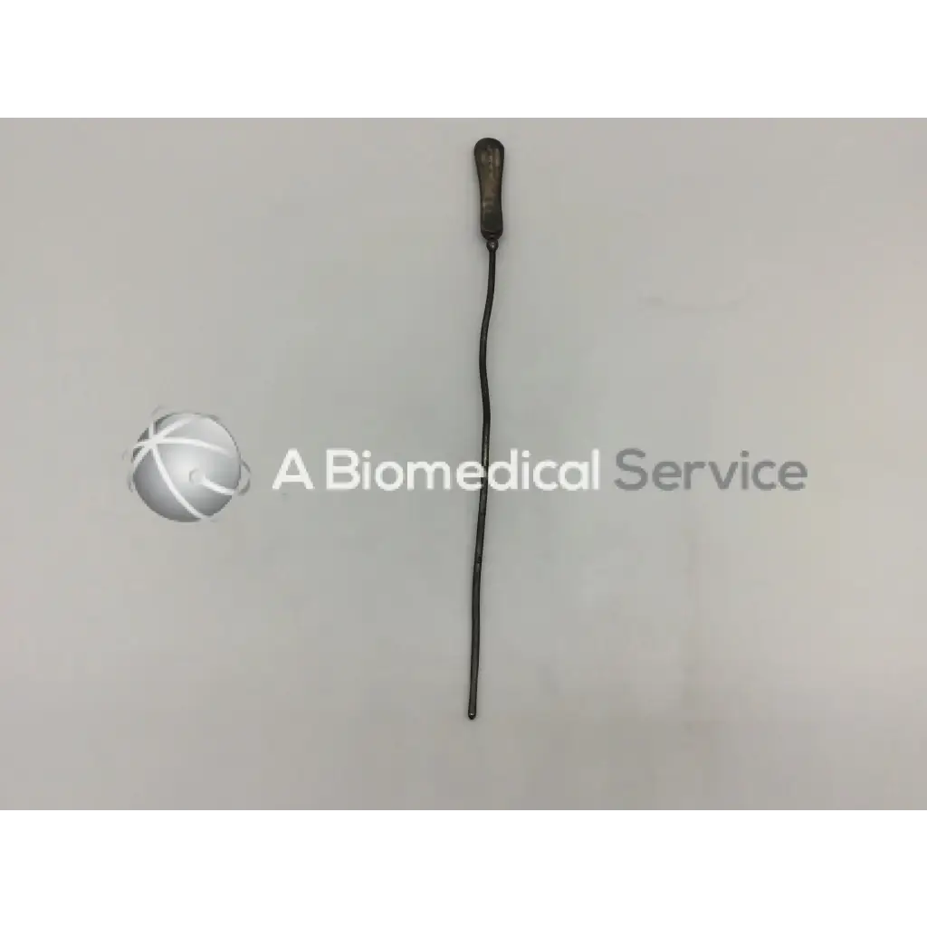 Integra jarit 500-250 black metal uterine sound with slender flexible shaft and textured handle for precise use