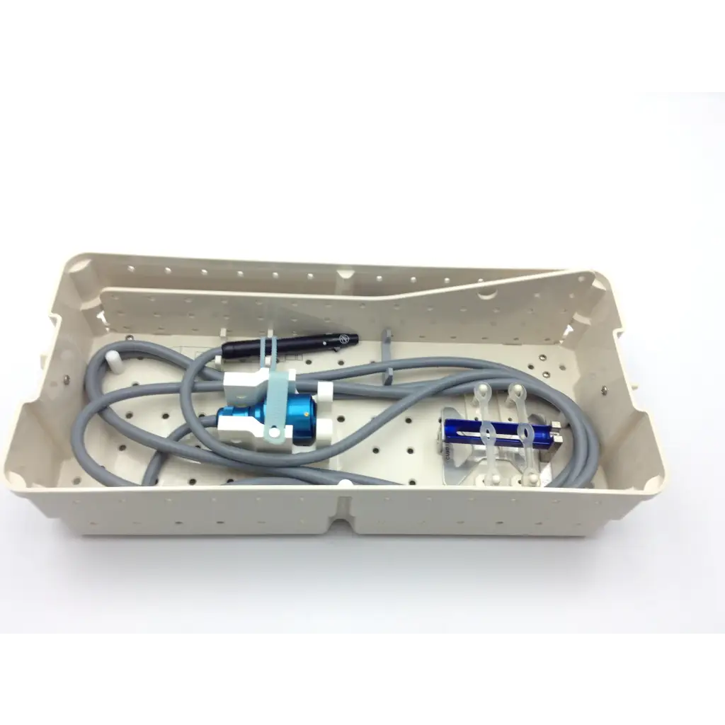 Integra valleylab case tray with cusa excel ultrasonic aspirator 36khz gray cables and blue-white components sterile