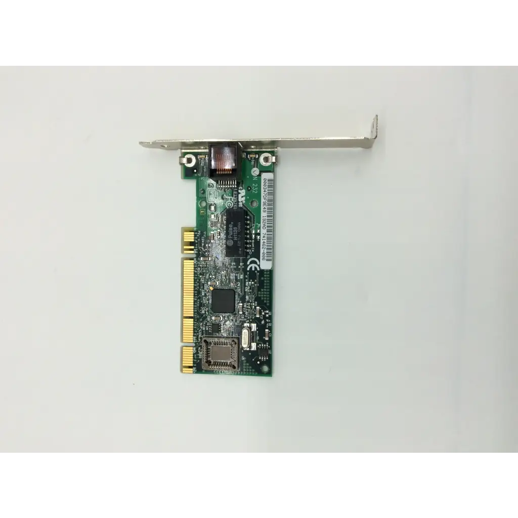 Green intel kalex pci ethernet network card with metallic bracket and gold pci ethernet connection pins for high-speed data