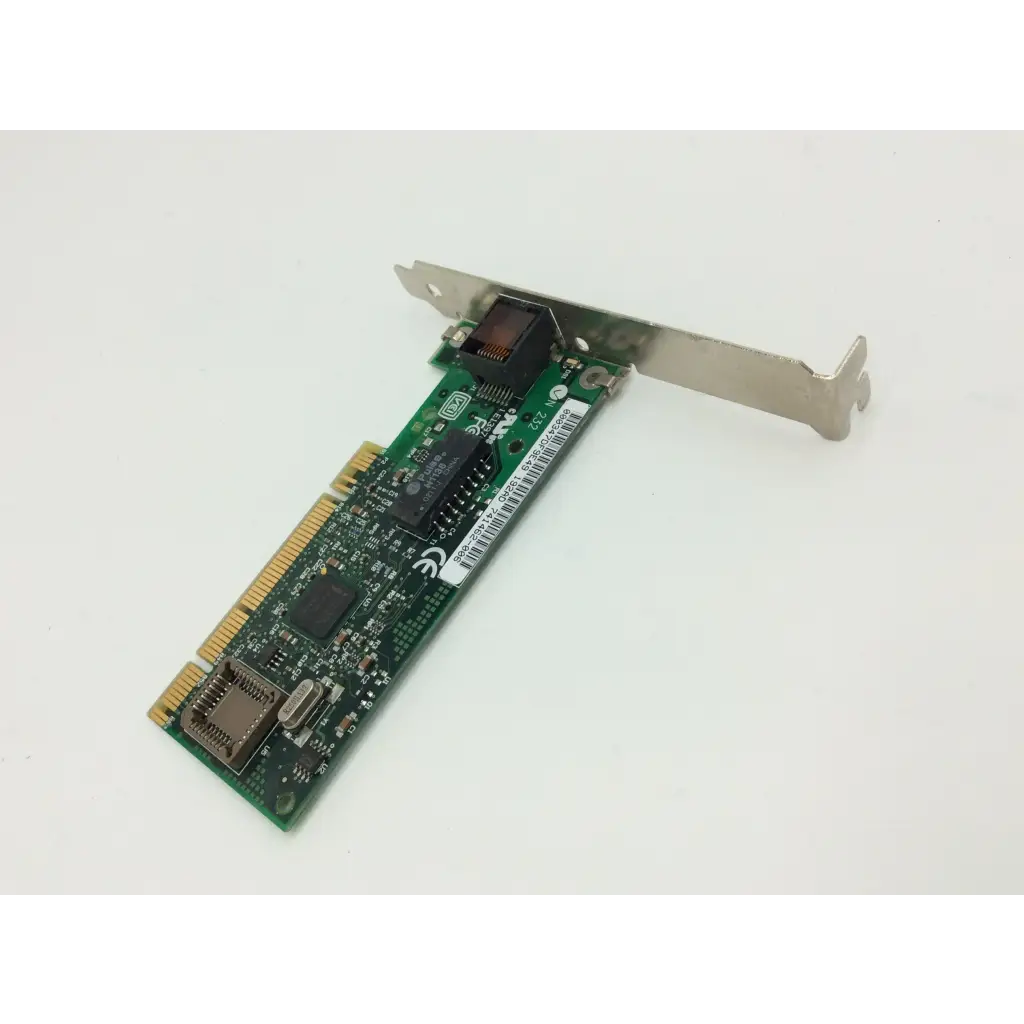Intel kalex pci ethernet connection network adapter with green pcb, metallic bracket, and gold connector pins