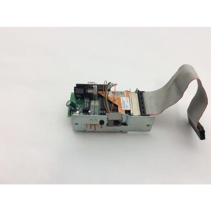 Metallic gray intermec 068832-001 3400e thermal label printer ethernet interface board with circuit and ribbon cable