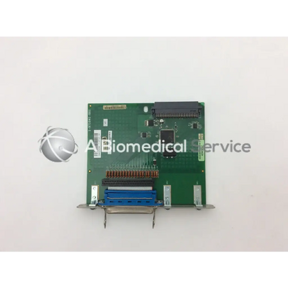 Intermec 1-971041-001 parallel port i/o board with green pcb blue and black bbcf1-5 connectors and metal brackets
