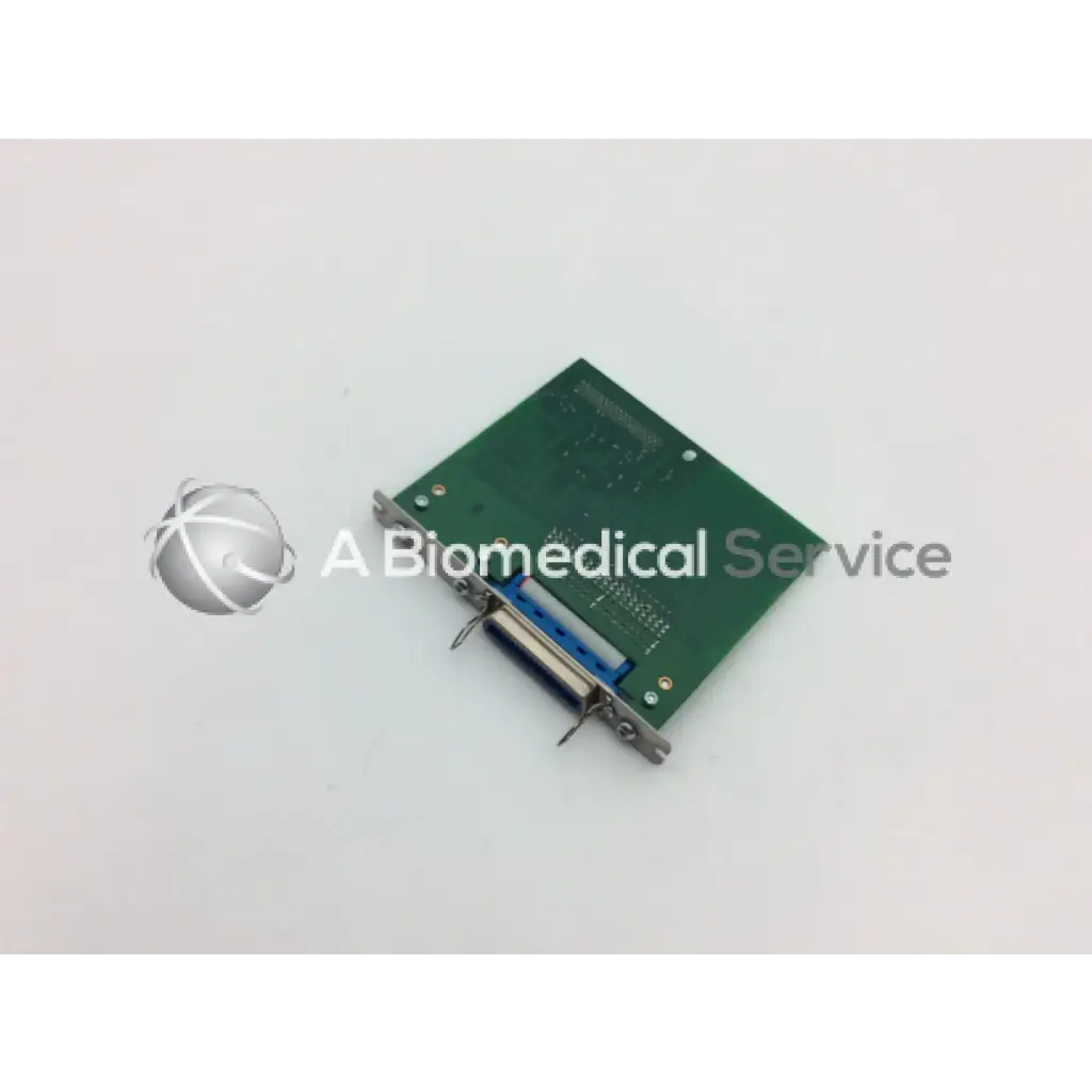 Green rectangular intermec 1-971041-001 parallel port i/o board with blue and silver d-sub connector bbcf1-5