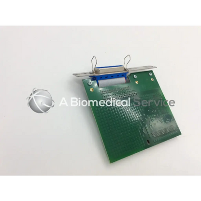Green rectangular circuit board with blue and silver connector for intermec pm4i parallel interface board model 1-971041-001