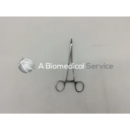 Jarit 120-215 silver bayonet needle holder with rounded handles and pointed tips surgical forceps