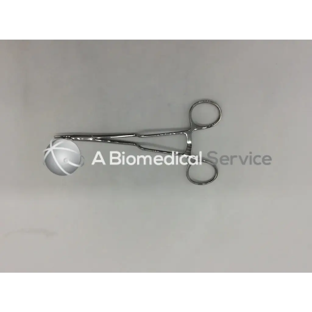 Silver surgical bayonet needle holder with white spherical tip jarit 120-215 needle holder instrument