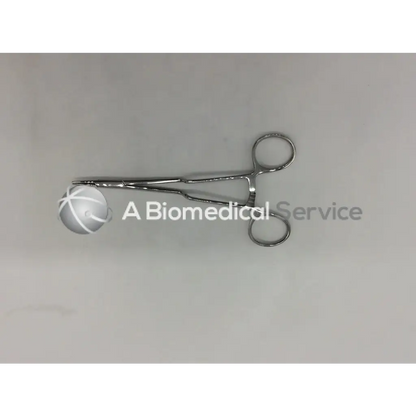 Silver surgical bayonet needle holder with white spherical tip jarit 120-215 needle holder instrument