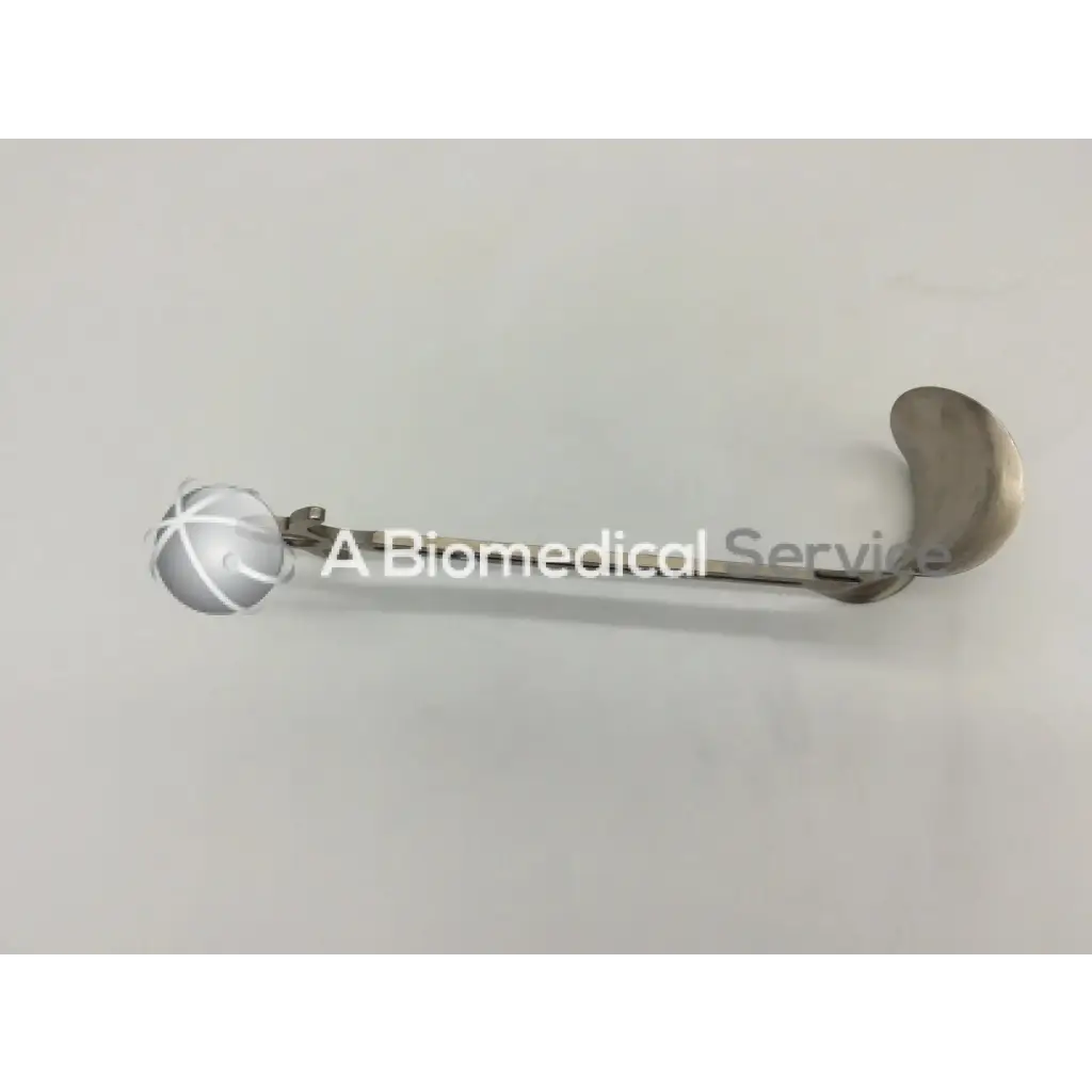 Silver surgical balfour center blade with curved spoon-like blade and spherical handle jarit 205-322 center blade