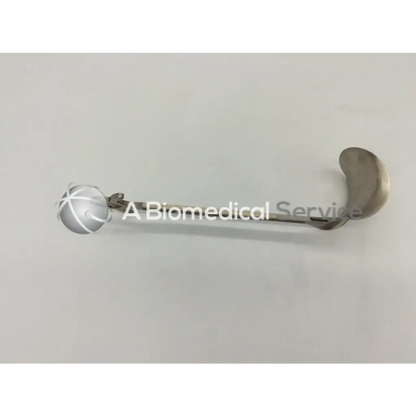 Silver surgical balfour center blade with curved spoon-like blade and spherical handle jarit 205-322 center blade