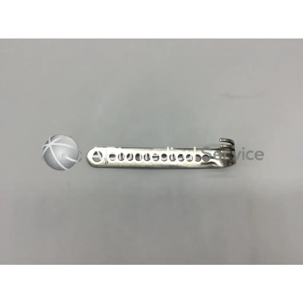 Silver metallic jarit 225-503 initial incision retractor with circular holes and angled end for incision retractor use
