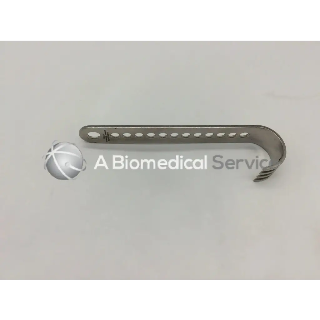 Jarit 225-503 initial incision retractor silver metallic surgical retractor with curved handle and circular holes