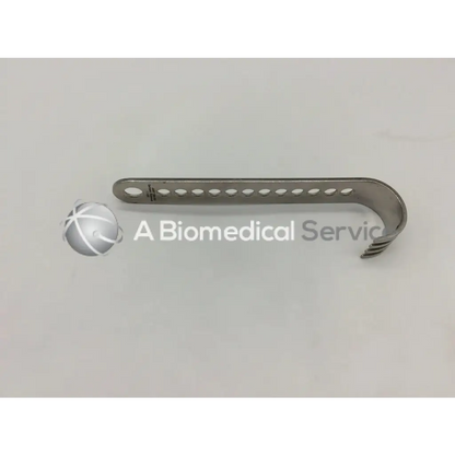 Jarit 225-503 initial incision retractor silver metallic surgical retractor with curved handle and circular holes
