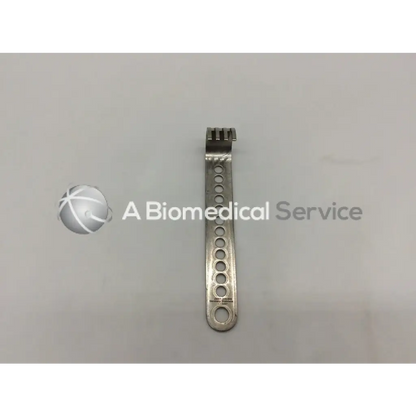 Silver metallic jarit 225-503 initial incision retractor with circular holes and forked end for surgical use